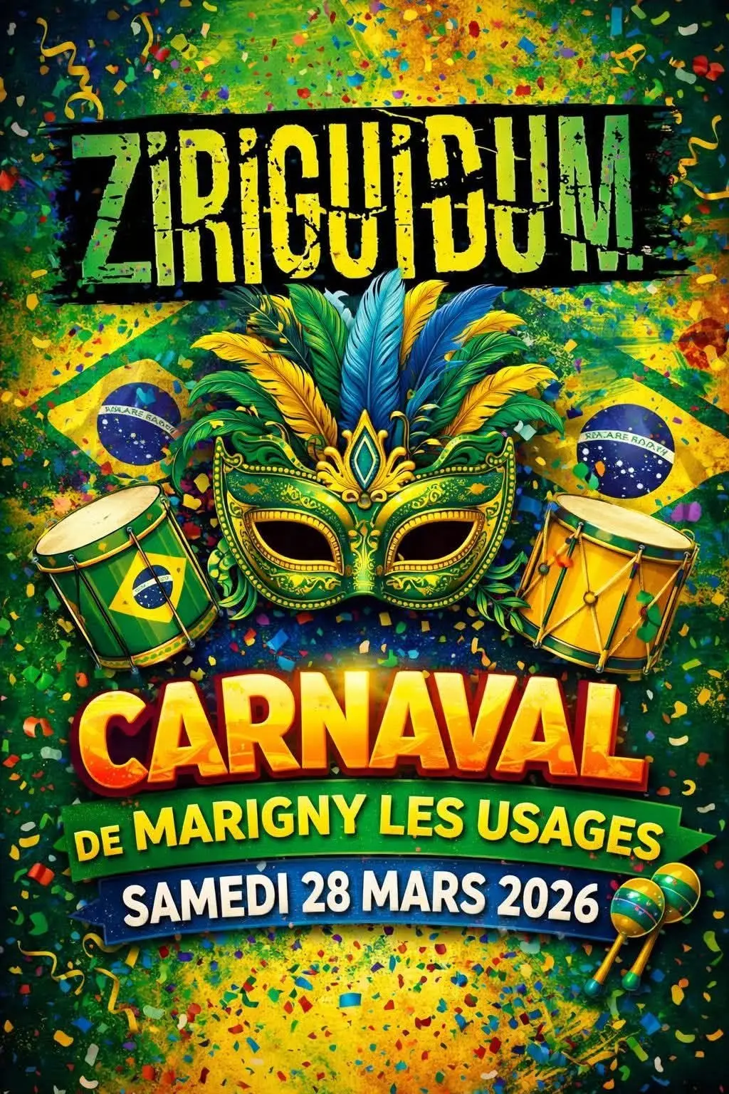 Affiche du carnaval de Marigny-les-Usages