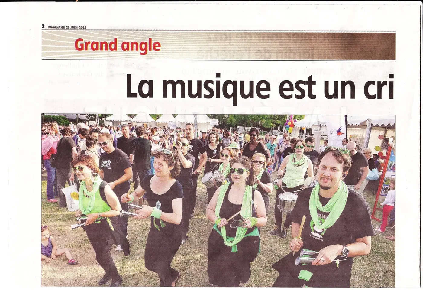 Extrait de presse : La musique est un cri